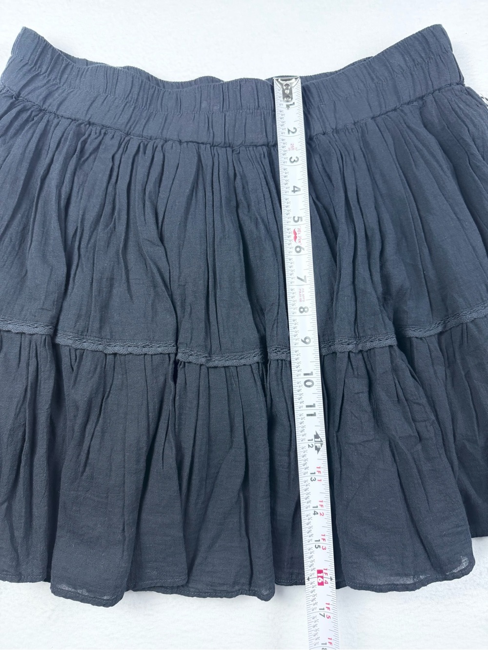 Treasure & Bond NWT Black Tiered Ruffle Cotton Mini Skirt Size Large L $55 - Picture 6 of 9